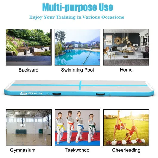 10 Feet Inflatable Gymnastics Tumbling Mat with Pump-Navy