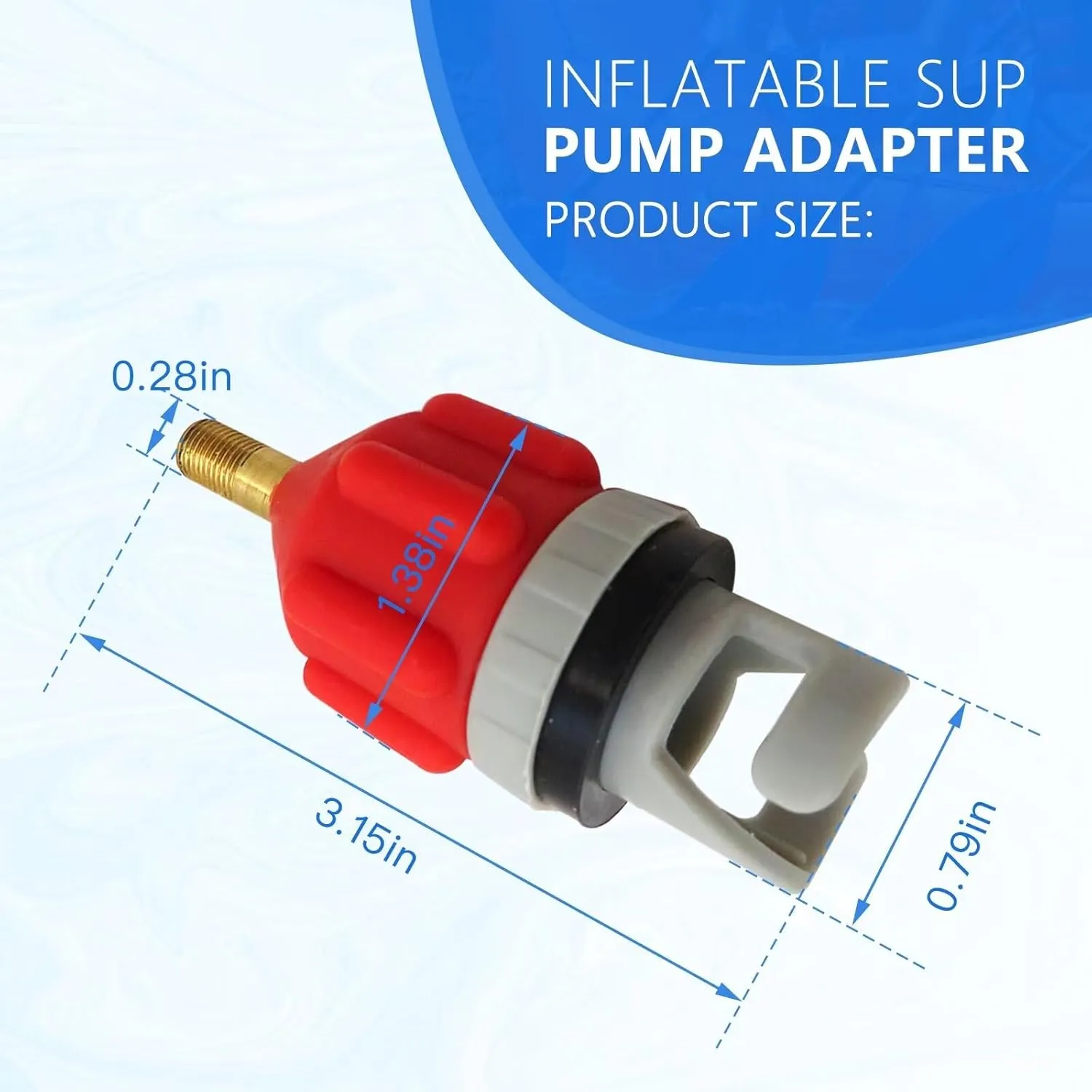 2Pcs Inflatable Boat SUP Pump Adapter, Conventional Air Adapter, Sturdy SUP Air Adapter, Inflation and Strong Sealing SUP Pump Adapter, for Inflatable Boat, Paddleboard, Kayak, Orange by BLUE ELF