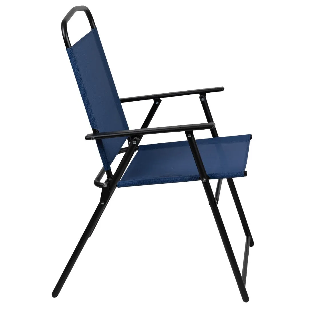 6-Piece Patio Set: Table, Umbrella & Folding Chairs - Outdoor Garden Furniture