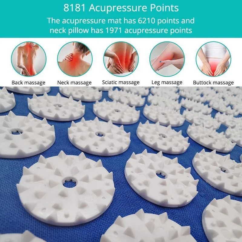 Acupressure Mat Sensi Massage Mat Pillow Set Kuznetsov's Applicator