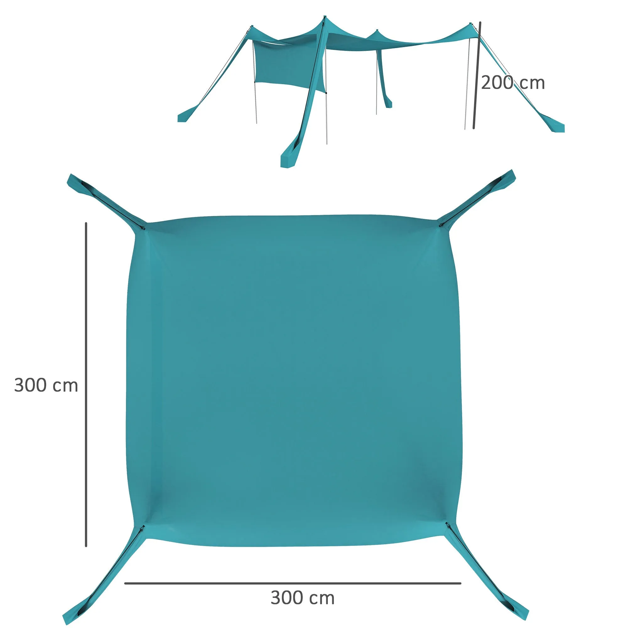 Beach Tent Event Shelter with Detachable Sidewall and Carry Bag for Camping Trips Fishing Picnics Sky Blue