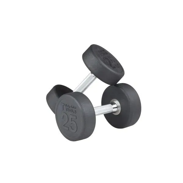 Body-Solid 5-60 lb. Round Rubber Dumbbell Package w/ Rack