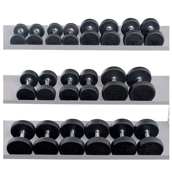 Body-Solid Round Rubber Coated Dumbbell Sets SDPS - Durable Chrome Handles & Virgin Rubber Coating