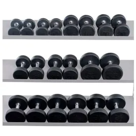 Body-Solid Round Rubber Coated Dumbbell Sets SDPS - Durable Chrome Handles & Virgin Rubber Coating