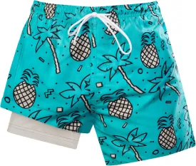 Boys Swim Trunks with Compression Liner Swim Shorts Quick Dry Swimming Trunks with Pockets 5-18 Years