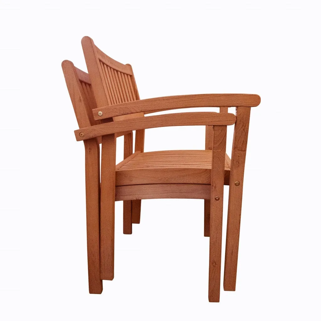 Brown Stacking Armchairs Set Of 2 By Homeroots
