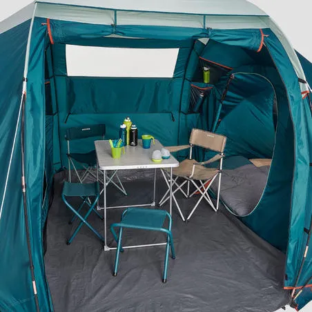 Camping tent with poles arpenaz 4.2 4 people 2 bedrooms
