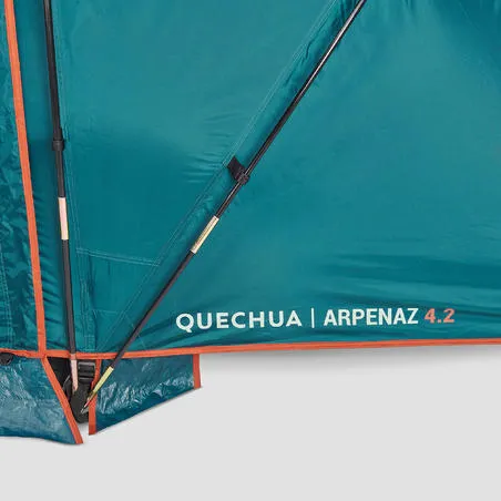 Camping tent with poles arpenaz 4.2 4 people 2 bedrooms