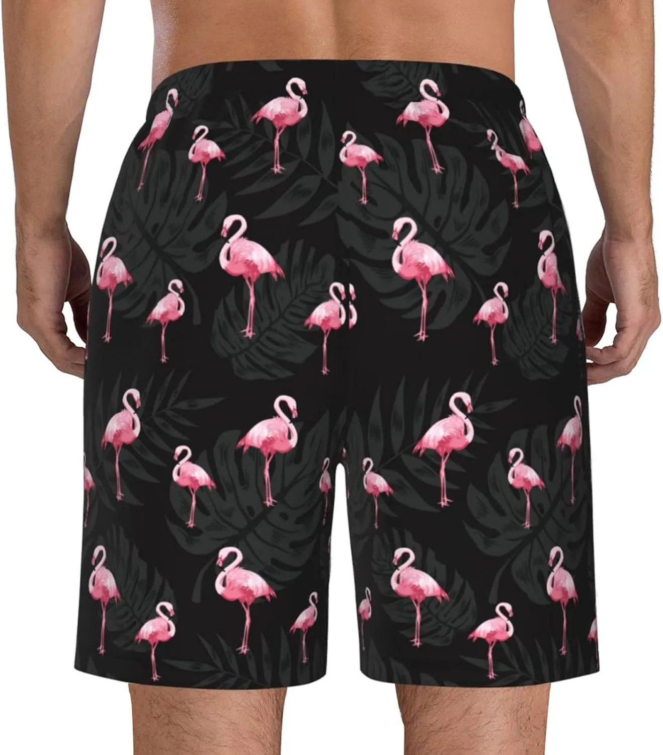 Cerburny Mens Swim Trunks with Compression Liner Men Beach Shorts Bathing Suit Quick Dry Printed Swimming Short with Pockets