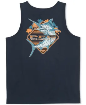 Columbia Mens Regular fit Sleeveless Graphic Tank Top Shirt Large Navy Blue