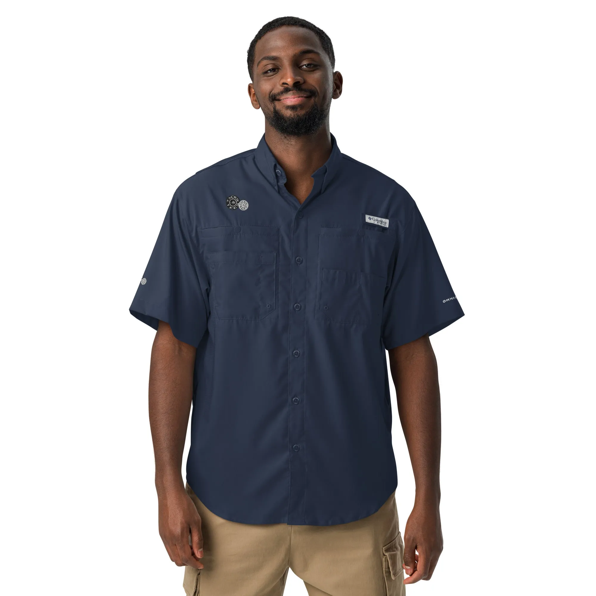 Columbia short sleeve button shirt | signature embroidered