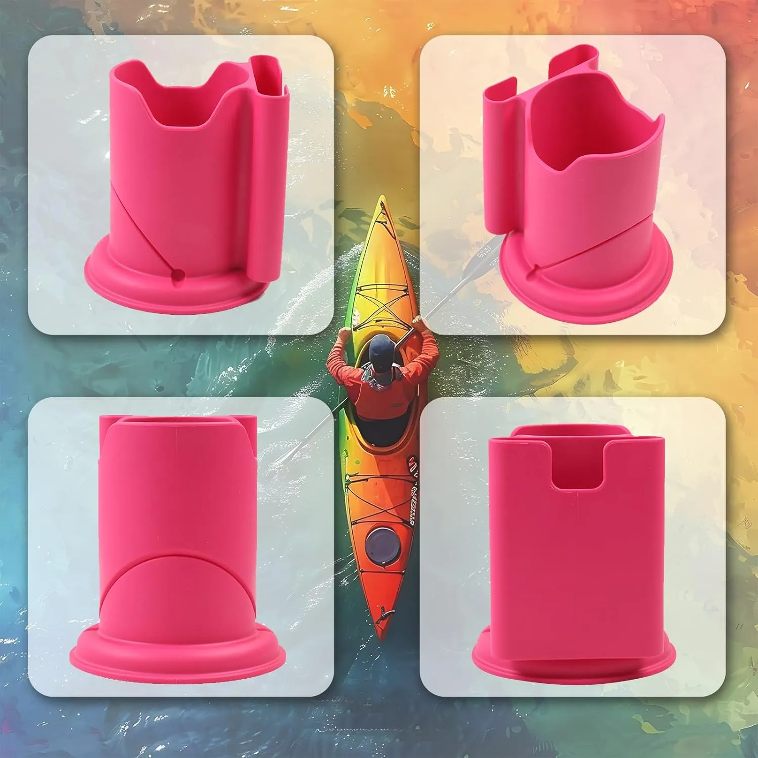 Cup Paddle Board,Paddle Board Accessories,Stand Up Cup Kayak Board and SUP Kayak Drink & Phone Holder (Pink)