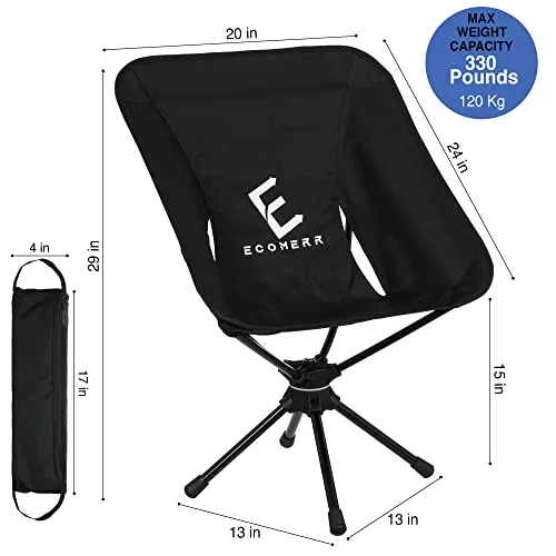 Ecomerr Portable Camping Chair - Bottle Sized Compact Foldable Chair