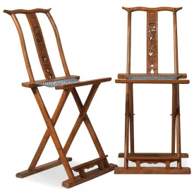 Folding Travel Chair with Carved Backrest