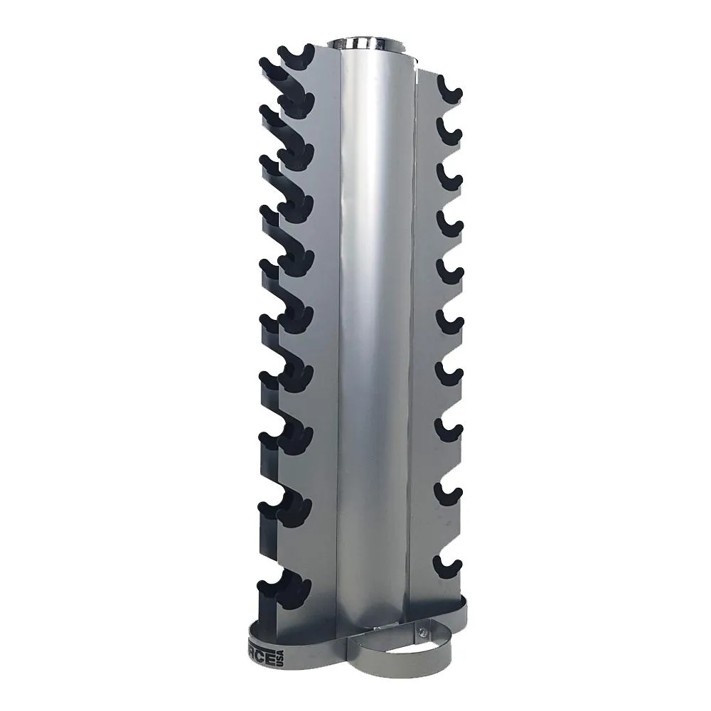 Force USA 1-10kg Rubber Hexagonal Dumbbell Set w/ Rack