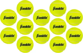 Franklin Sports Pressureless Tennis Balls - Official Size, Low Pressure - Great for Training   Practice - Low Bounce - All Court Surface - Carry Bag Included