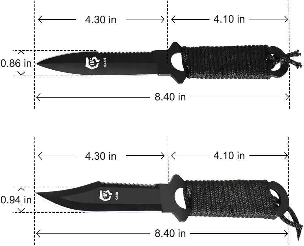 GASHER Scuba Diving Knife with Leg Straps & Sheath, Razor Sharp - Lightweight Diving Equipment for Spearfishing, Snorkeling, Hunting, Rescue & Water Sports