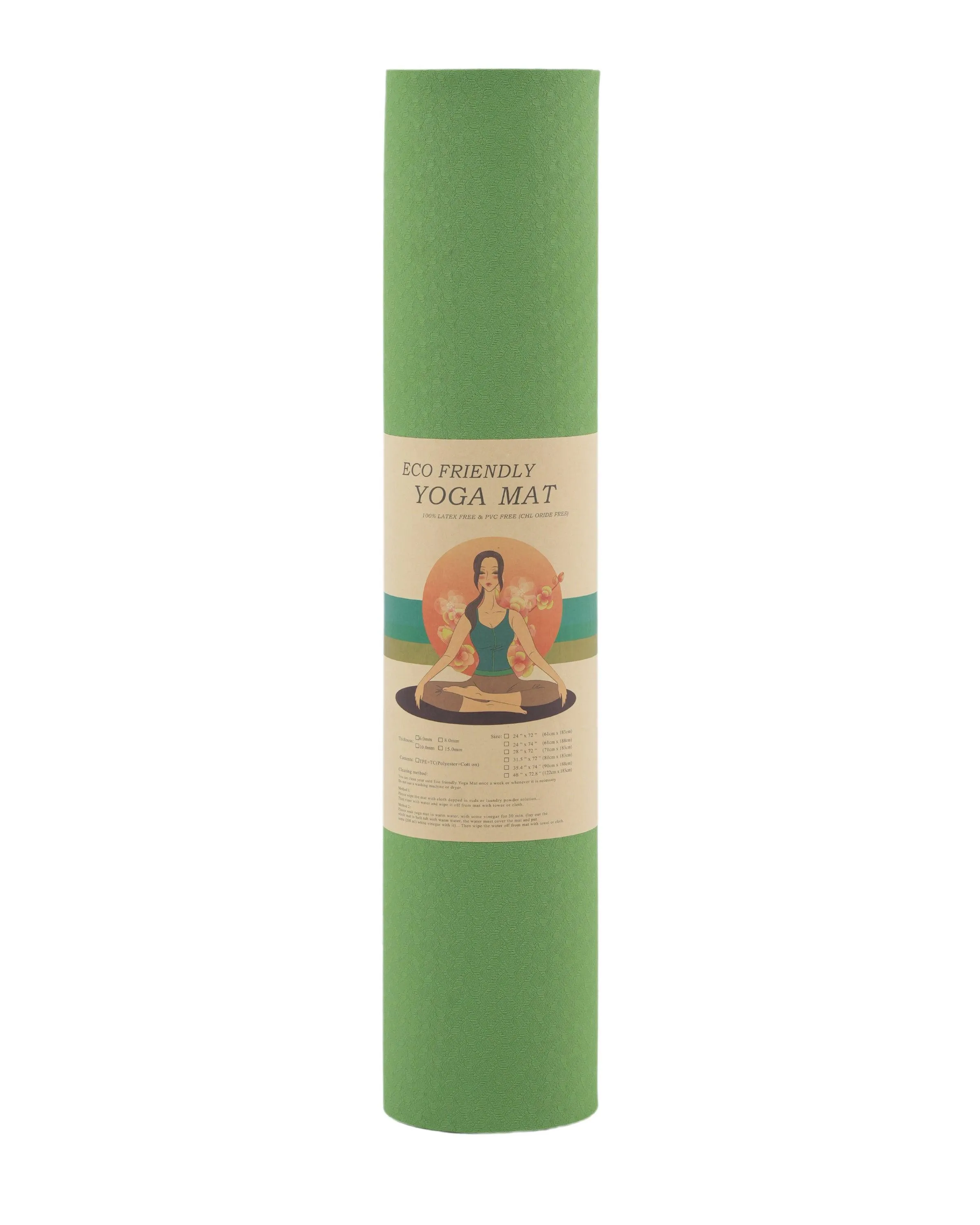 Grhamoy Green Asana Rubber Yoga Mat | 6 mm Thick