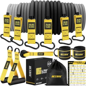 Heavy Exercise Bands Resistance Bands for Working Out, 300lbs/360lbs Fitness Workout Bands with Handles, Door Anchor, Leg Ankle Straps, Home Gym Workout Equipment for Men Strength Training Stretching