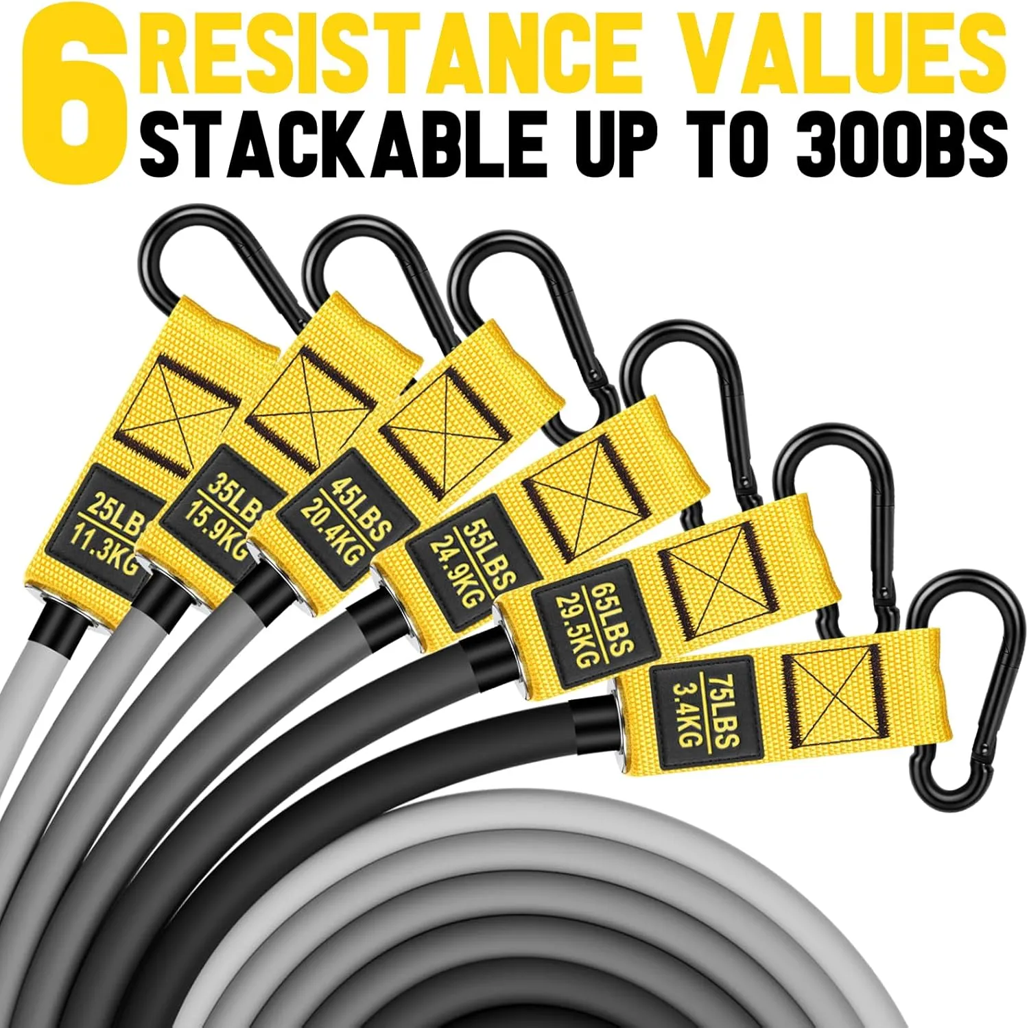 Heavy Exercise Bands Resistance Bands for Working Out, 300lbs/360lbs Fitness Workout Bands with Handles, Door Anchor, Leg Ankle Straps, Home Gym Workout Equipment for Men Strength Training Stretching