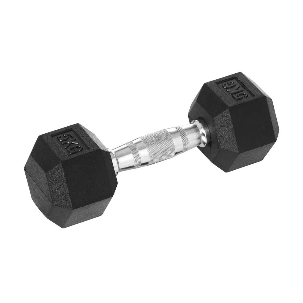 Hex Dumbbells Set (2.5 KG to 15 KG - 6 Pairs) with Flat Bench