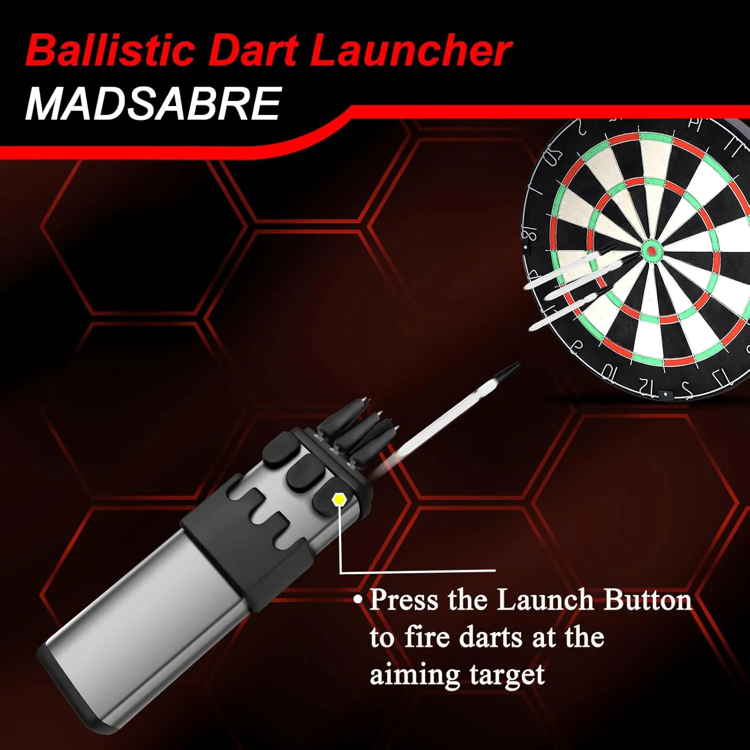 MADSABRE Ballistic Dart Launcher, Metal Darts Accurate Shooting for Hunting Camping Shooting Small