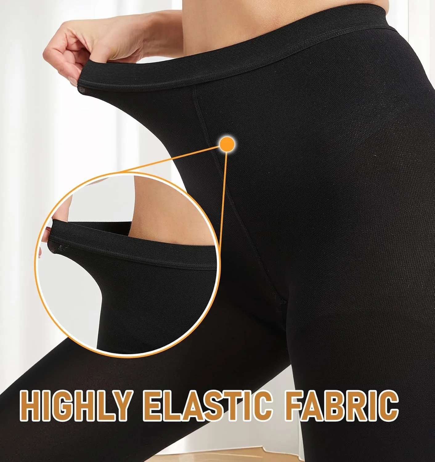 Medical Compression Pantyhose for Women & Men, 20-30 mmHg Graduated Support Tights, Opaque Closed Toe Waist High Compression Stockings for Varicose Veins, Edema, Poor Circulation, Post Surgery