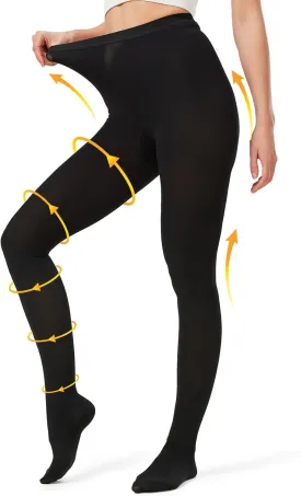 Medical Compression Pantyhose for Women & Men, 20-30 mmHg Graduated Support Tights, Opaque Closed Toe Waist High Compression Stockings for Varicose Veins, Edema, Poor Circulation, Post Surgery