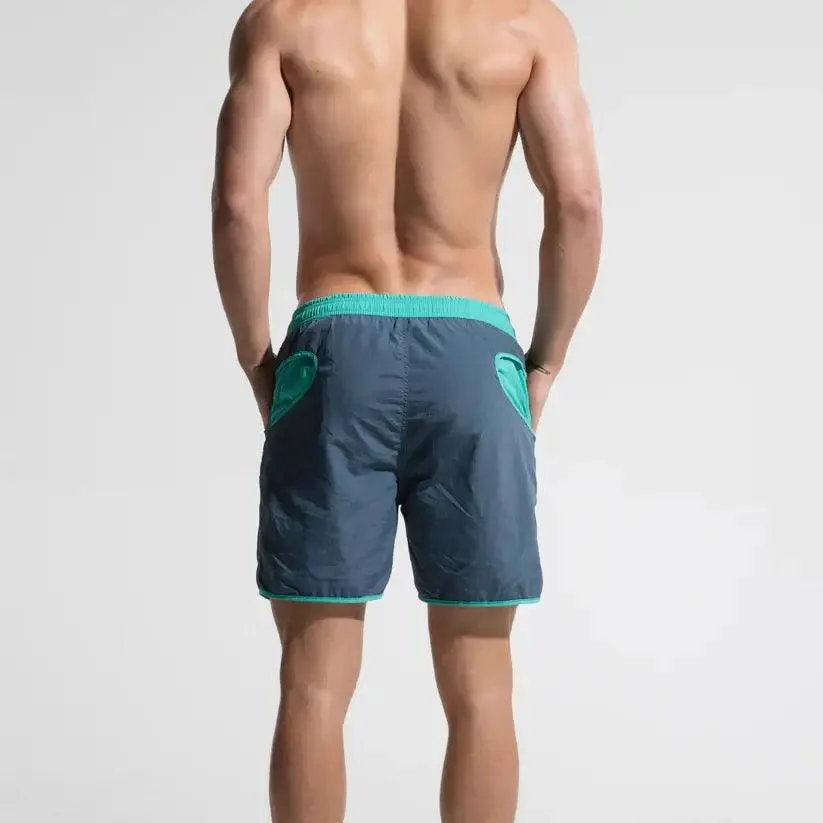 Men's Loose Quick-Dry Beach Board Shorts Sporty Nylon Trunks