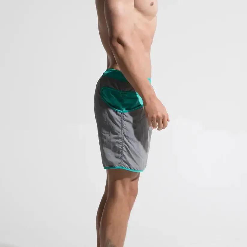 Men's Loose Quick-Dry Beach Board Shorts Sporty Nylon Trunks