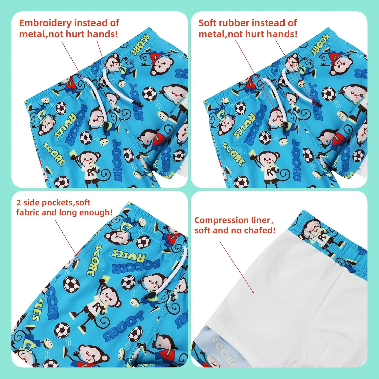 MILANKERR Toddler Boys Rash Guard Sets,Swim Trunks with Compression Liner,Swim Shirt Sets