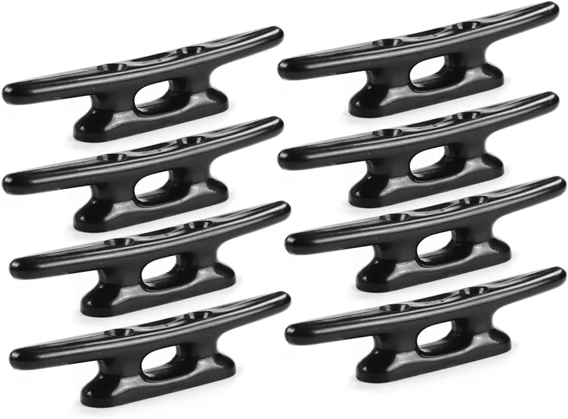 MIZUGIWA Nylon Boat Cleats Dock Cleats Black 4 Inch 5 Inch 6 Inch 8 Inch Boat Ties,Kayak Rope Tie Cleat,Rope Cleat,Kayak Cleat for Boat Docks,Kayaks,Marine,Nautical Dcor