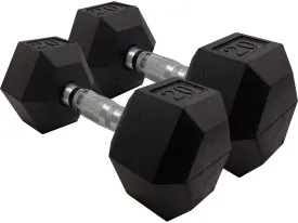 New Sportgear Rubber Hex Dumbbell Set 5 50 lbs