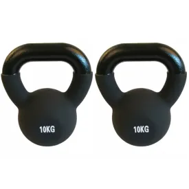 Pair of 10kg Cast Iron Kettlebells