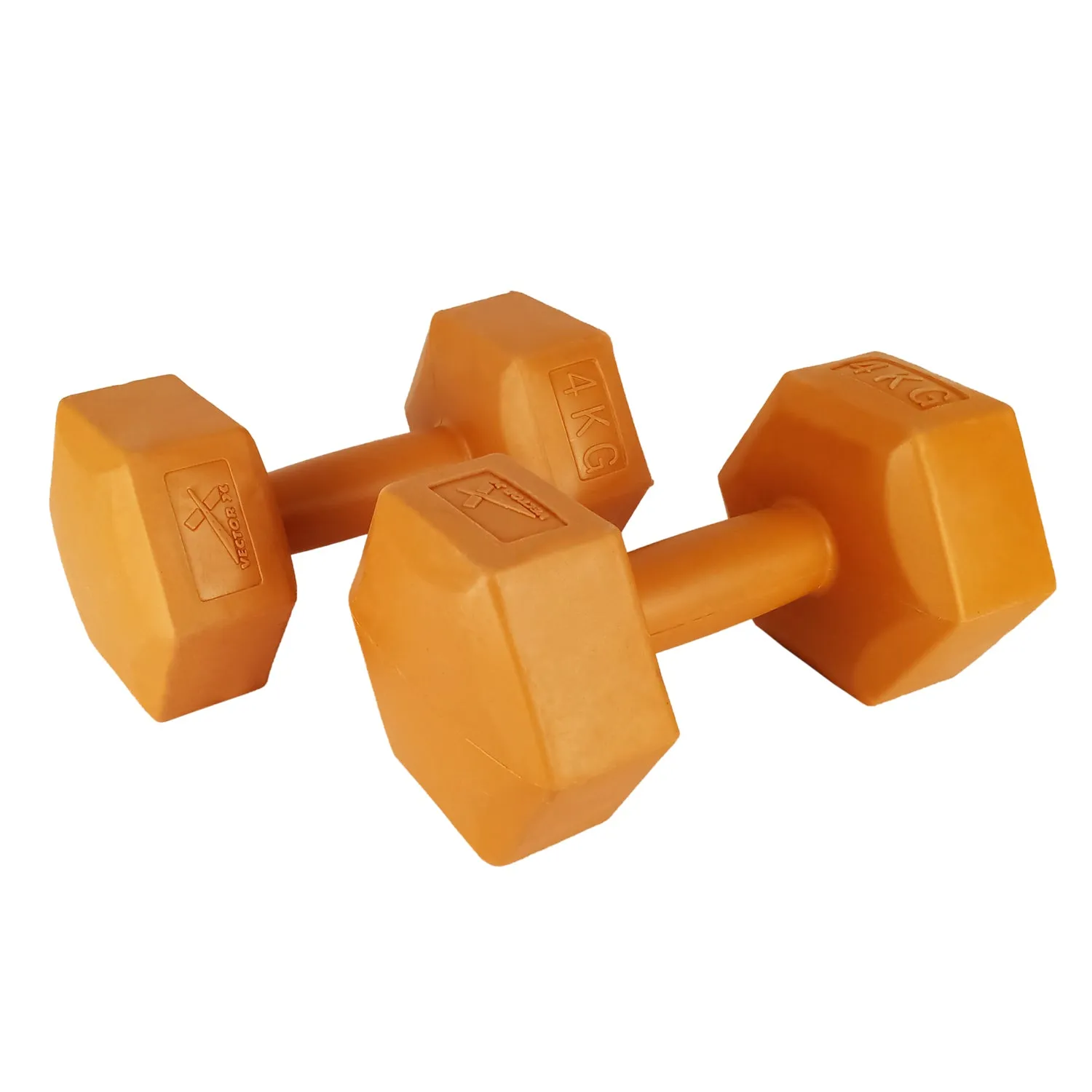 Prokick Vinyl Hex Dumbbell 4 KG (BROWN - SET OF 2)