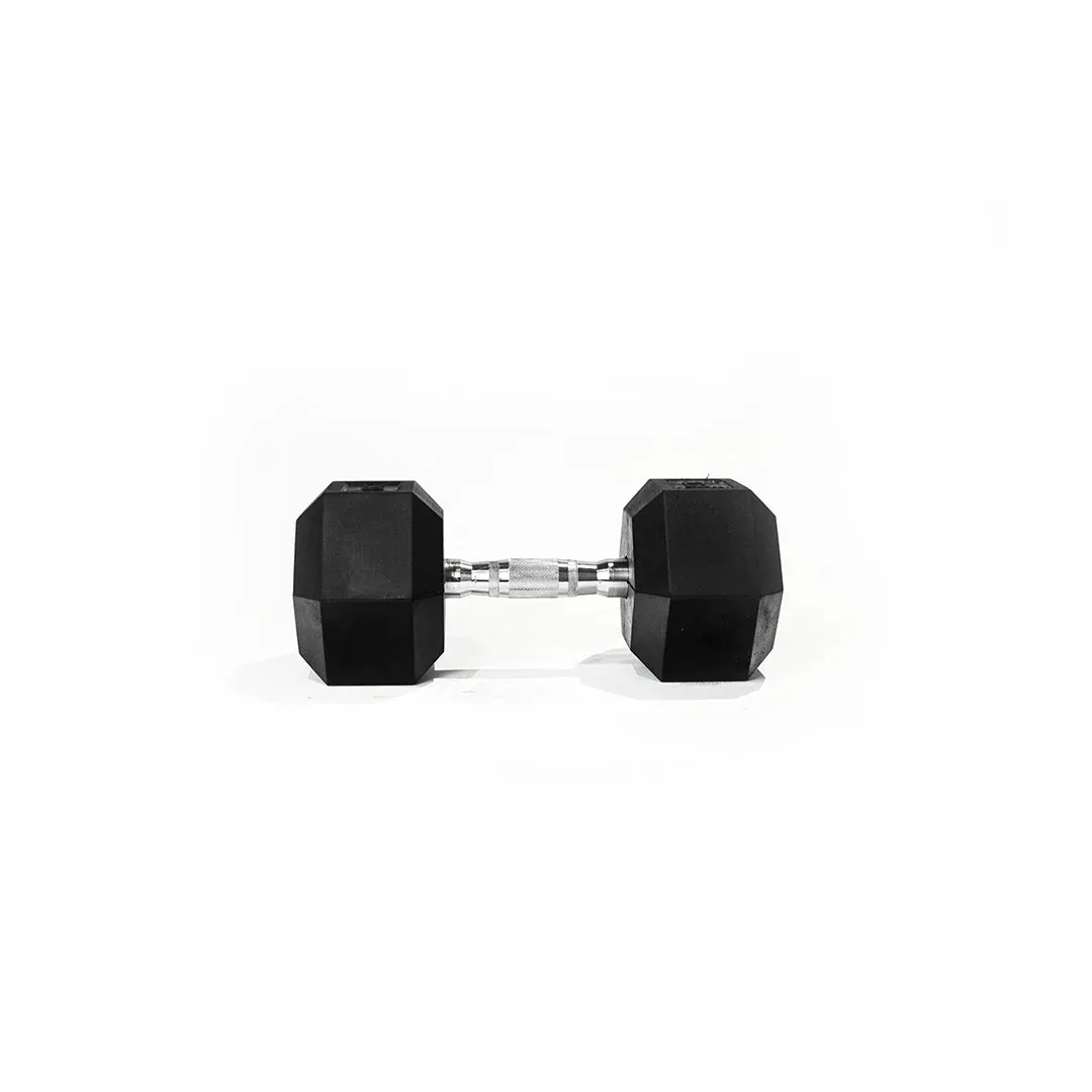 Rubber Hex Dumbbell Set & Vertical Rack - 10 Pairs (1kg - 10kg)