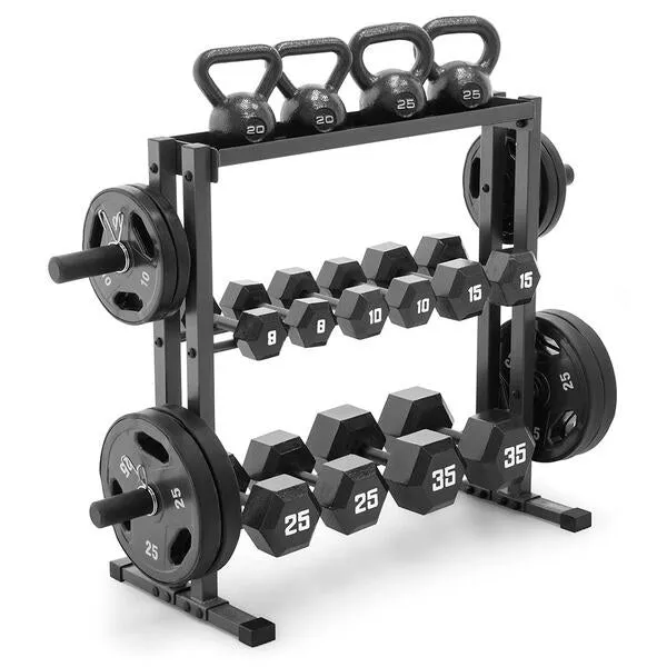 Rubber Hex Dumbbells w/ Chrome Ergo Grips