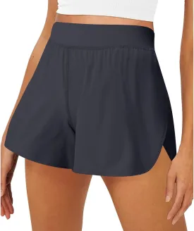 Summer Shorts for Women Trendy with Pockets High Waisted Tummy Control Athletic Shorts Spandex Compression Short Pants