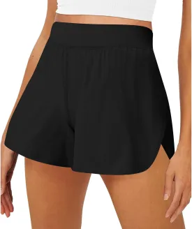 Summer Shorts for Women Trendy with Pockets High Waisted Tummy Control Athletic Shorts Spandex Compression Short Pants