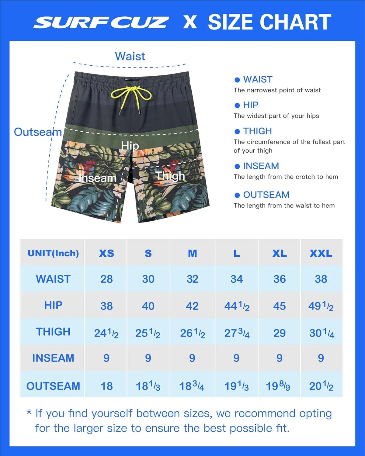 SURF CUZ 9" Mens Swim Trunks with Compression Liner Bathing Suits 2 in 1 Stretch Zipper Pockets Quick Dry