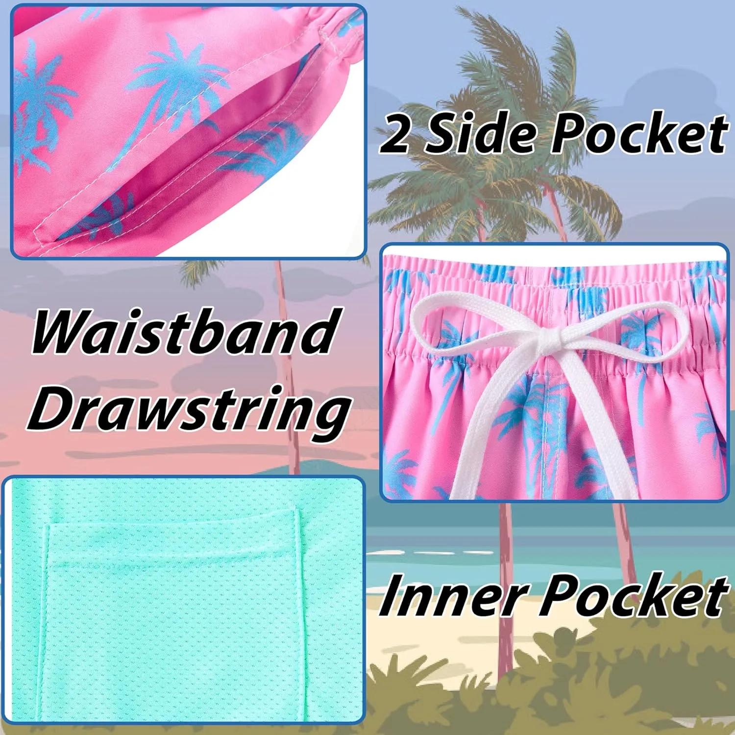 swimsobo Boys Swim Trunks for 5-16 Years Compression Liner Swimsuit Shorts Swimwear Boxer Bathing Suit