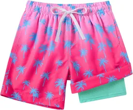 swimsobo Boys Swim Trunks for 5-16 Years Compression Liner Swimsuit Shorts Swimwear Boxer Bathing Suit