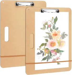 TKOnline 11.8x17.7 Drawing Board, Sketch Board with Sturdy Clip and Rubber Bands, Portable Art Clipboard for Classroom, Drafting and Studio Drawing