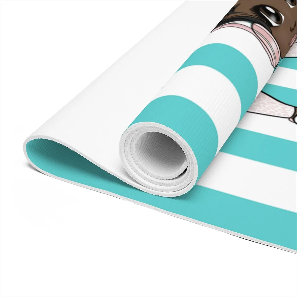 Turquoise & White Foam Yoga Mat