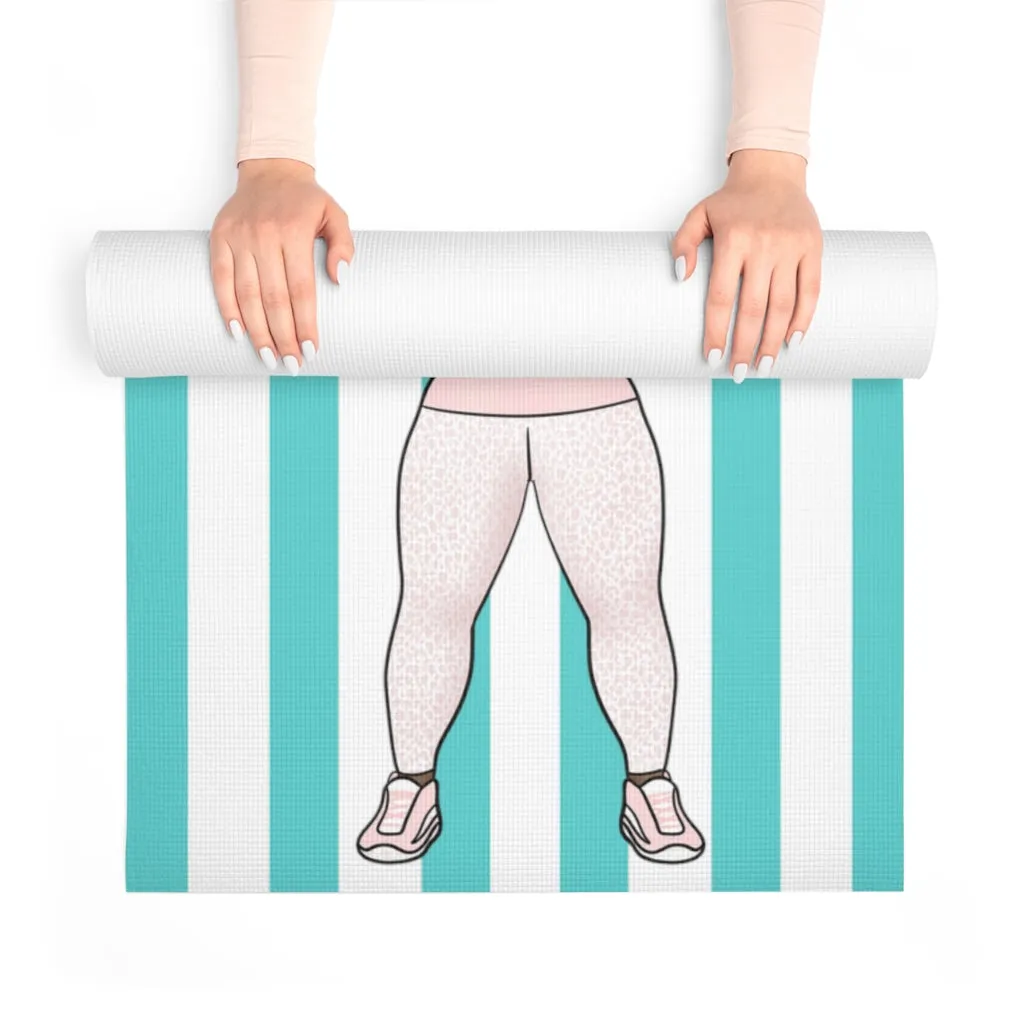 Turquoise & White Foam Yoga Mat