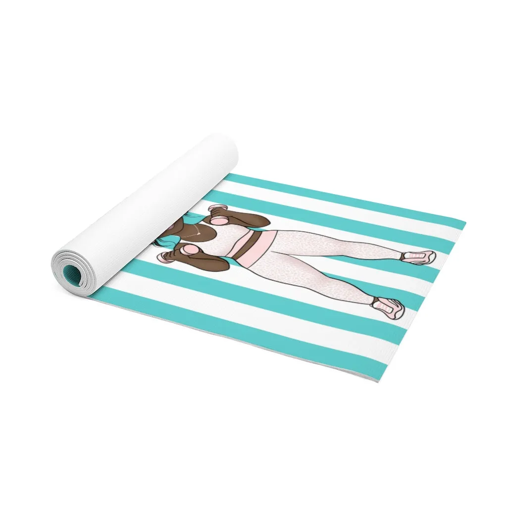 Turquoise & White Foam Yoga Mat