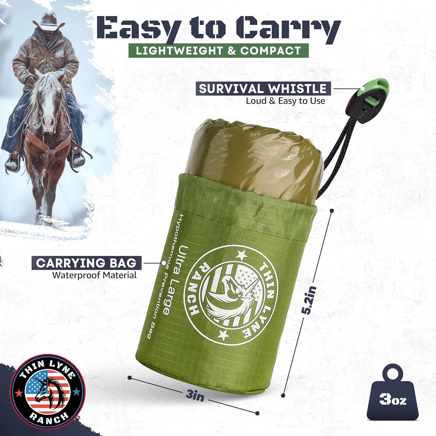Ultra-Large Emergency Sleeping Bag for Survival - Hypothermia Prevention & Shelter - Multi-Person Bivvy Sack - Ideal Survival Gear, Emergency Bivy Camping Essentials