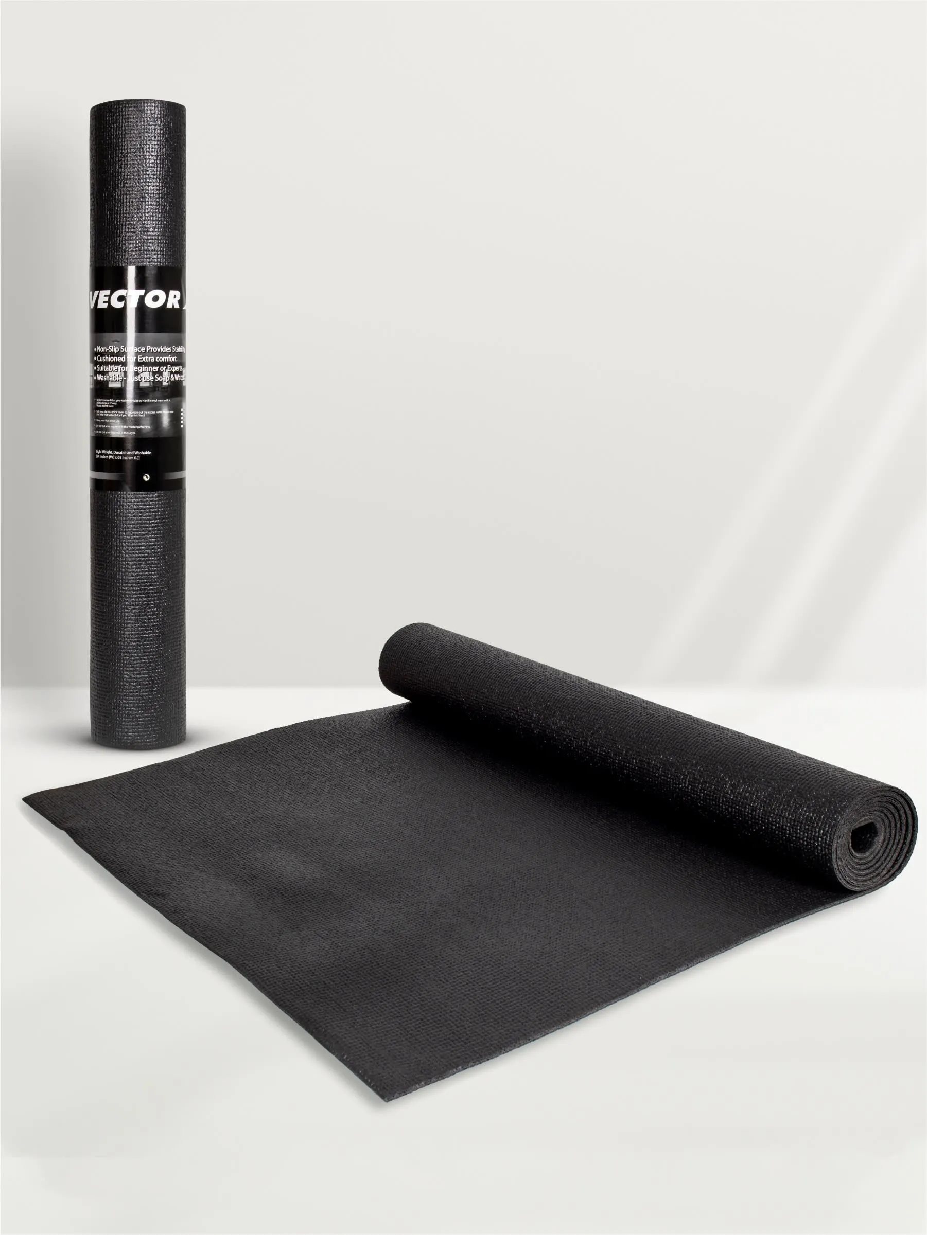 VECTOR X Non-Toxic Phthalate Free Best Quality and Anti slip PVC Eco Friendly 6 mm mm Yoga Mat (Black)