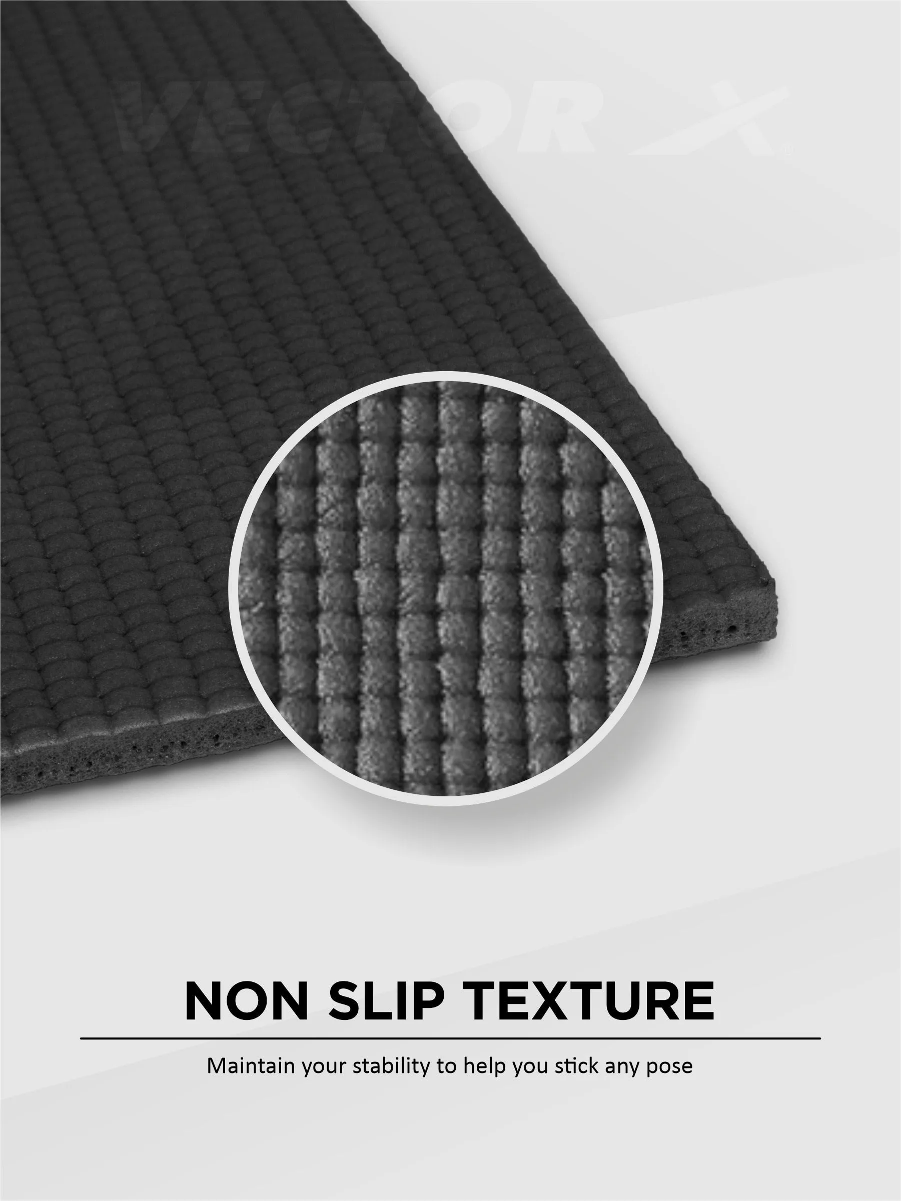 VECTOR X Non-Toxic Phthalate Free Best Quality and Anti slip PVC Eco Friendly 6 mm mm Yoga Mat (Black)