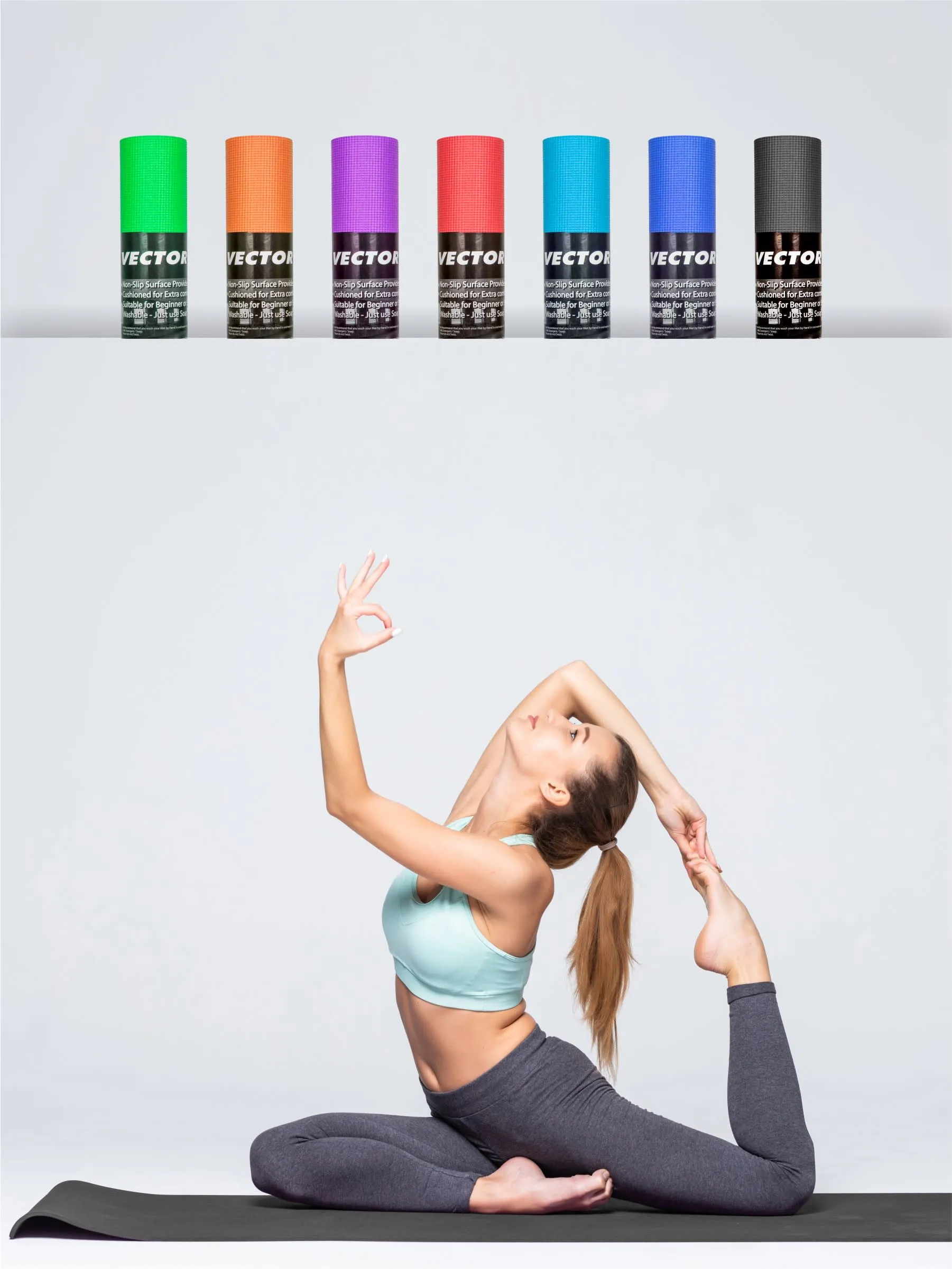 VECTOR X Non-Toxic Phthalate Free Best Quality and Anti slip PVC Eco Friendly 6 mm mm Yoga Mat (Black)